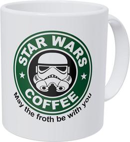 img 3 attached to 🌟 Кружка для кофе Wampumtuk Starwars May The Froth Be With You на 11 унций - Омричьте Силу Юмора в каждом глотке!