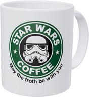 🌟 wampumtuk starwars may the froth be with you 11 oz funny coffee mug - embrace the force of humor in every sip! logo