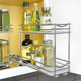 img 1 attached to 🌶️ Lynk Professional Chrome Spice Cabinet Organizer Rack-Double, 4-1/4" (Classic)