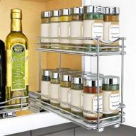 🌶️ lynk professional chrome spice cabinet organizer rack-double, 4-1/4" (classic) logo