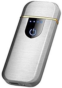 img 2 attached to 🔥 Silver Navpeak USB Lighter - Fingerprint Touch Sensing, Windproof, Electric Rechargeable & Flameless for Cigarette