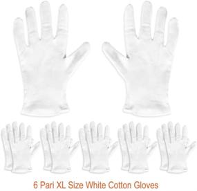 img 3 attached to Paxcoo XL White Cotton Gloves - Ultimate Hand Care for Dryness, Eczema and Jewelry Inspection