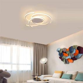 img 3 attached to 🌼 JIAODIE Dimmable LED Ceiling Light: Modern Spiral Flower Shape Flush Hanging Lamp with Remote Control - Perfect for Living Room, Kitchen, and Bedroom Lighting