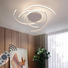 img 4 attached to 🌼 JIAODIE Dimmable LED Ceiling Light: Modern Spiral Flower Shape Flush Hanging Lamp with Remote Control - Perfect for Living Room, Kitchen, and Bedroom Lighting