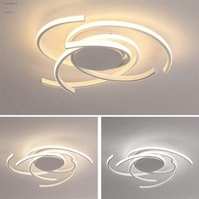 img 1 attached to 🌼 JIAODIE Dimmable LED Ceiling Light: Modern Spiral Flower Shape Flush Hanging Lamp with Remote Control - Perfect for Living Room, Kitchen, and Bedroom Lighting