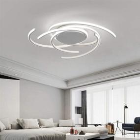 img 2 attached to 🌼 JIAODIE Dimmable LED Ceiling Light: Modern Spiral Flower Shape Flush Hanging Lamp with Remote Control - Perfect for Living Room, Kitchen, and Bedroom Lighting