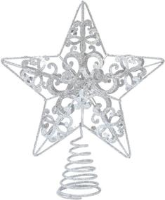 img 4 attached to 🌟 Aneco 10-inch Glittered Metal Christmas Tree Topper Star for Festive Home Decor