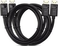 🔌 кабель cable matters 2-pack 6 футов 4k displayport к displayport - поддержка высокой частоты обновления и четкого дисплея для мониторов 2k и 4k логотип