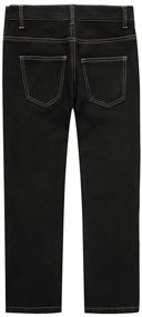 img 2 attached to 👖 Comfortable and Stylish UNACOO Boys Lined Jeans: Regular Fit, Stretch Straight Leg, and 5 Pockets