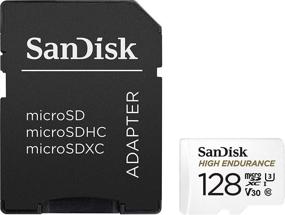 img 2 attached to 📷 SanDisk 128GB High Endurance Video MicroSDXC карта с адаптером для видеорегистраторов и систем домашнего мониторинга - C10, U3, V30, 4K UHD, SDSQQNR-128G-GN6IA