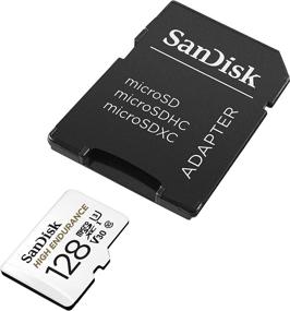 img 1 attached to 📷 SanDisk 128GB High Endurance Video MicroSDXC карта с адаптером для видеорегистраторов и систем домашнего мониторинга - C10, U3, V30, 4K UHD, SDSQQNR-128G-GN6IA