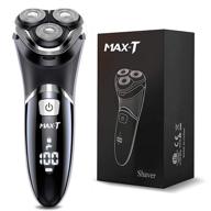 🪒 max-t corded and cordless rechargeable 3d rotary shaver razor for men with pop-up sideburn trimmer - wet and dry shaving, wall adapter included - 100-240v universal voltage logo