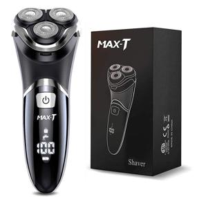 img 4 attached to 🪒 MAX-T Corded and Cordless Rechargeable 3D Rotary Shaver Razor for Men with Pop-up Sideburn Trimmer - Wet and Dry Shaving, Wall Adapter Included - 100-240V Universal Voltage