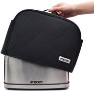 🍞 ifedio 2 slice toaster cover black with pockets - dust & fingerprint protection, highly functional appliance cover with jam spreader knife & toaster tongs holder - machine washable логотип