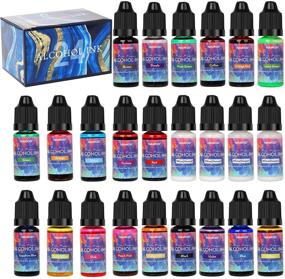 24 Vibrant Colors Alcohol Ink Set Resin Dye: High…