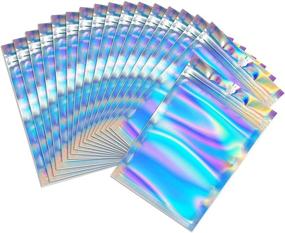 img 4 attached to 🌈 150-Piece Holographic Bags: Resealable Smell Proof Bags for Food Storage, Coffee Beans, Candy & Jewelry Packaging