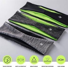 img 3 attached to 🧢 Men's Headbands 3-Pack - Sweatband and Sports Headband for Running, Cross Training, Racquetball, and Working Out - Zollen