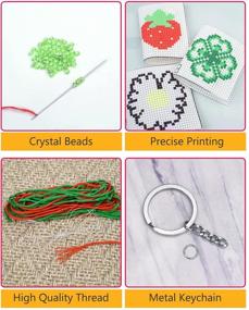 img 1 attached to 🎁 5 Pack Bead Embroidery Kit for Kids - Cute & Usable DIY Crafts Keychain Ornaments, Needlepoint Crafts Pattern - Perfect Gift for Counted Cross Stitch Enthusiasts