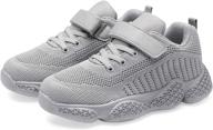 👟 hetios girls lightweight athletic running shoes: breathable knit sporty footwear for school & play (toddler/little kid/big kid) logo