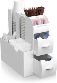 img 4 attached to Mind Reader Coffee Condiment Organizer White