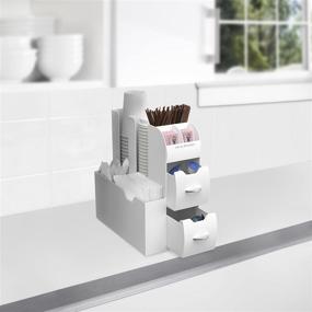 img 1 attached to Mind Reader Coffee Condiment Organizer White