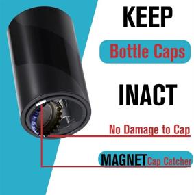 img 2 attached to 🍻 【2 PACK】 Push Down-Pop Off Magnetic Beer Bottle Opener with Cap Catcher - No Cap Damage, Automatic Decapitator, Easy One-Hand Operation, Cool Bartender Tool for Opening Beer/Soda Bottles