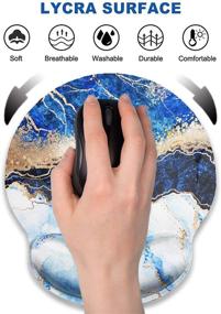 img 3 attached to 🖱️ Ergonomic Mouse Pad with Wrist Rest Gel Support - ArtSo Non Slip Rubber Base for Home, Office & Gaming - Blue Marble Design