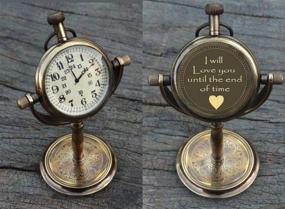img 4 attached to 🕰️ PORTHO Engraved Antique Desk Clock: Timeless Table Watch with 'I Will Love You Until The End of Time' Quote - A Perfect Engraved Gift Clock!