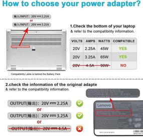 img 2 attached to 65W 20V 3.25A Lenovo Laptop Charger for Thinkpad T470 T470S T460 E531 E570 E560 L470 L460 L440 T440 T450 T540P X270 X250 X240 AC Power Adapter