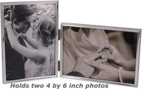 img 2 attached to 🖼️ LEADEX Metal Folding Picture Frames: Double Combo - Vertical Horizontal, 4x6 Inch, Silver