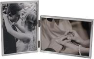 🖼️ leadex metal folding picture frames: double combo - vertical horizontal, 4x6 inch, silver логотип