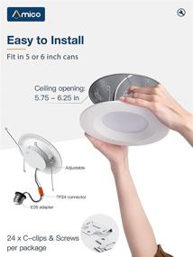 img 1 attached to Amico Recessed LED Light with 3000K and 5000K Selectable Installation Option