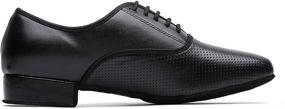 img 3 attached to 👞 Step up your Dance Game with Men's Black Ballroom Latin Performance Shoes – Perfect for Waltz & Modern Dancing Practice