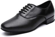 👞 step up your dance game with men's black ballroom latin performance shoes – perfect for waltz & modern dancing practice логотип