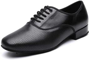 img 4 attached to 👞 Step up your Dance Game with Men's Black Ballroom Latin Performance Shoes – Perfect for Waltz & Modern Dancing Practice