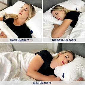 img 1 attached to 🛌 Accuratex Shredded Memory Foam Pillow for Sleeping - Adjustable Loft, Cooling Blue Memory Foam Core, with Down Alternative Fill Cotton Cover - Ideal for Side, Back, Stomach Sleepers - King Size