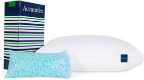 img 4 attached to 🛌 Accuratex Shredded Memory Foam Pillow for Sleeping - Adjustable Loft, Cooling Blue Memory Foam Core, with Down Alternative Fill Cotton Cover - Ideal for Side, Back, Stomach Sleepers - King Size