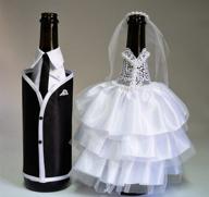 bride and groom wine bottle covers - dress-up your wine bottles for weddings and gifts логотип