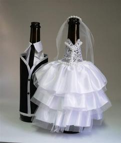 img 2 attached to Bride and Groom Wine Bottle Covers - Dress-up Your Wine Bottles for Weddings and Gifts