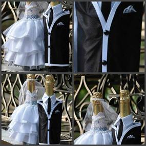 img 1 attached to Bride and Groom Wine Bottle Covers - Dress-up Your Wine Bottles for Weddings and Gifts