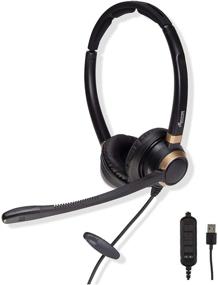 img 4 attached to 🎧 D712U Corded USB Softphone Headset for Professionals - Ideal for Microsoft Teams, RingCentral, Cisco, Avaya, Zoom, and Other Platforms