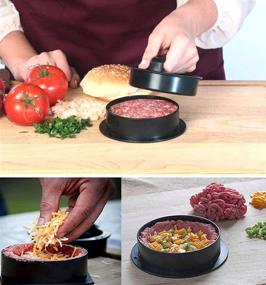 img 1 attached to 🍔 Hamburger Patty Maker Ultimate 3-in-1 Tool, Black - Best Burger Making Kit for Grilling, Regular Beef Burgers, Kitchen & Grilling Accessories (Black)