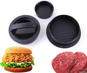 img 4 attached to 🍔 Hamburger Patty Maker Ultimate 3-in-1 Tool, Black - Best Burger Making Kit for Grilling, Regular Beef Burgers, Kitchen & Grilling Accessories (Black)