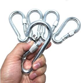 img 3 attached to 🔗 ESKONI 5 Pc Heavy Duty Stainless Steel Spring Snap Keychain Carabiner Clip Hook - 750LBS Load Capacity - Ideal for Outdoor, Camping, Traveling, Hiking