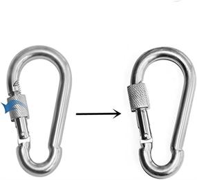 img 2 attached to 🔗 ESKONI 5 Pc Heavy Duty Stainless Steel Spring Snap Keychain Carabiner Clip Hook - 750LBS Load Capacity - Ideal for Outdoor, Camping, Traveling, Hiking