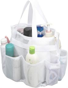 img 4 attached to 👜 ALYER Large Dive Tote Bag - Mesh Shower Caddy Bath Organizer with Inner Compartment, Sturdy Handles and Zipper (White)
