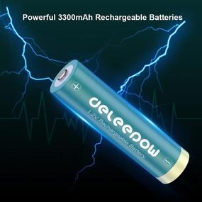 img 2 attached to 🔋 Deleepow AA Rechargeable Batteries Ni-MH, 3300mAh Long Lasting – 24 Count