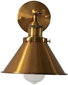 img 1 attached to 🛠️ 2 Pack Adjustable Brass Finish 1 Light Wall Sconce - Vintage Industrial Wall Lamp with Cone Shade