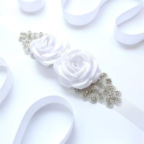 img 1 attached to Rhinestone Bridesmaid Maternity Flowergirls XW001 White Women's Accessories in Belts