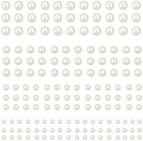 img 4 attached to 💎 Set of 990 Self Adhesive Pearl Stickers, Flat Back Pearls for Face Makeup, Nail Art, DIY Crafts, Home Decor, Scrapbooking Embellishments - White/Colorful, 2mm/3mm/4mm/5mm Sizes